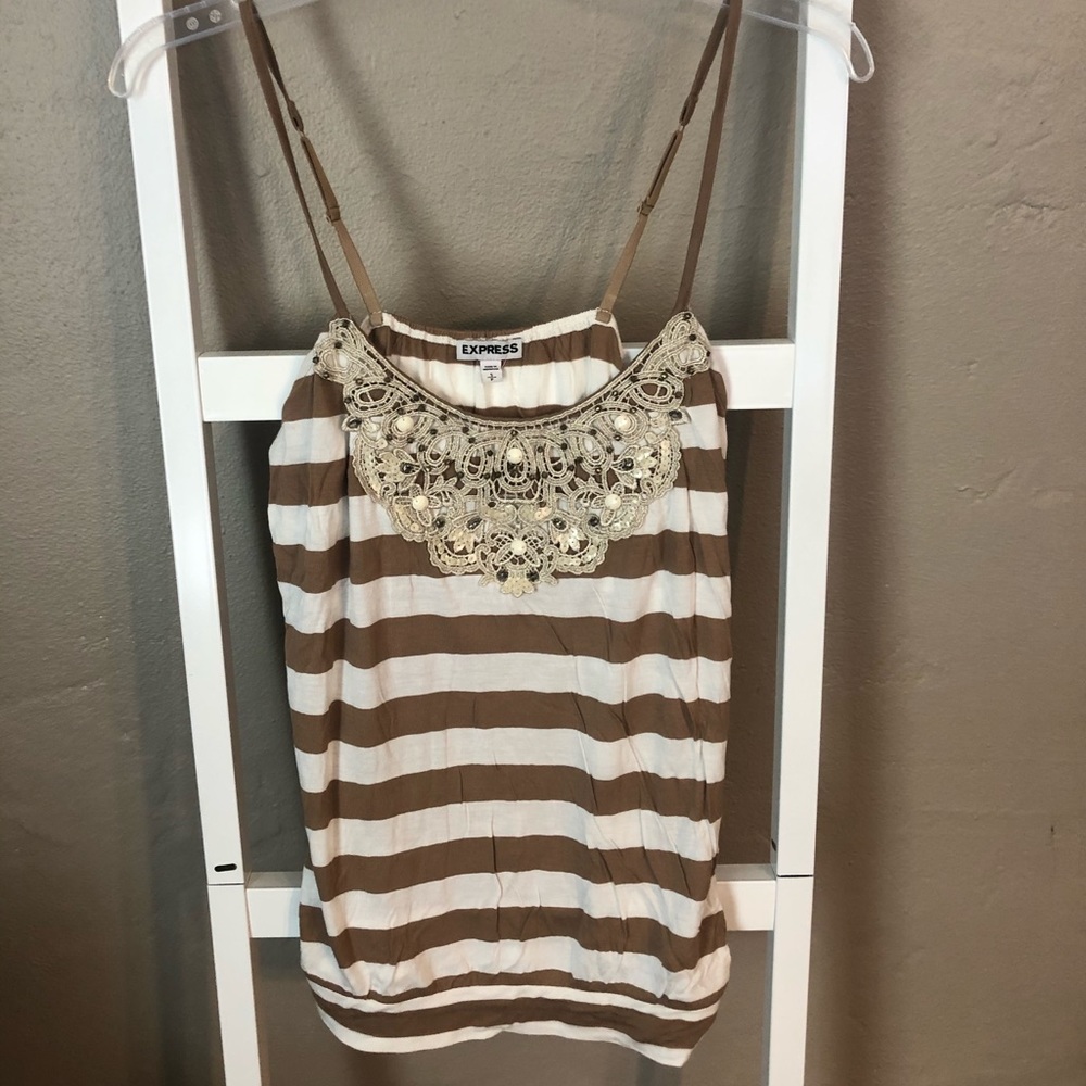 Beaded front tank top